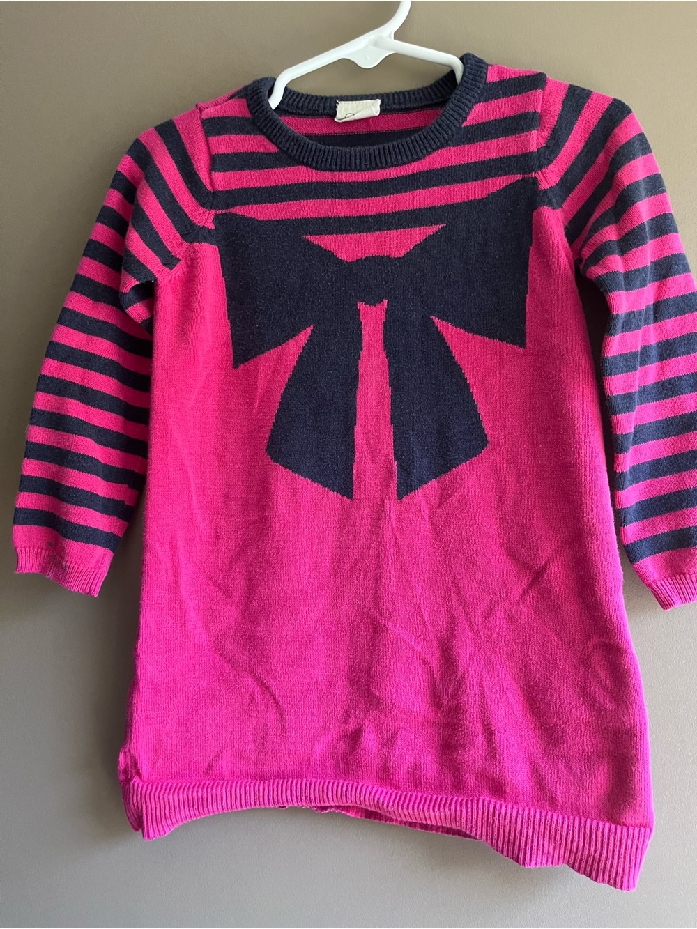 Girls' Pink soft sweater dress with bow kids size 2 toddler Egg by Susan Lazar